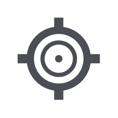 Hedef simge vektör işareti ve beyaz arka plan üzerinde izole sembolü,