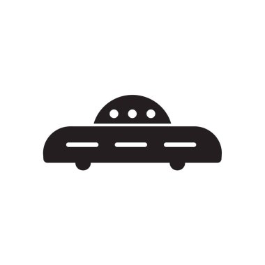 Web ve mobil uygulaması tasarım için beyaz arka plan üzerinde izole Ovni askeri nakliye simgesi