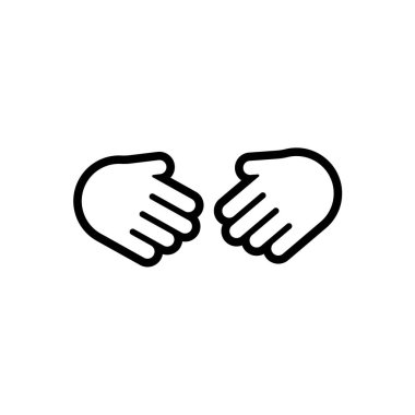 Web ve mobil uygulaması tasarım için beyaz arka plan üzerinde izole el sıkışma simgesi