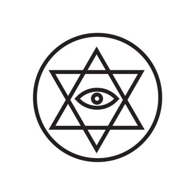 Web ve mobil uygulaması tasarım için beyaz arka plan üzerinde izole ezoterik simgesi