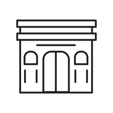 Arc de triomphe simge vektör beyaz arka plan üzerinde Arc de izole