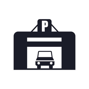 Park simge vektör web ve mobil uygulaması tasarımı, Park logo kavramı için izole üzerinde beyaz arka plan