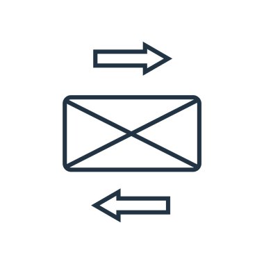 Beyaz arka plan üzerinde e-posta işareti izole posta simge vektör