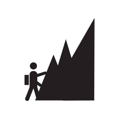 Web ve mobil uygulaması tasarımı, tırmanış logo kavramı için beyaz arka plan üzerinde izole simge vektör tırmanmak