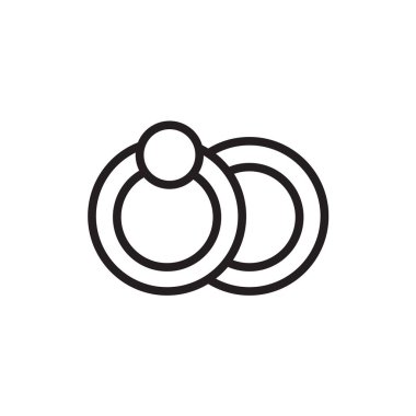 Web ve mobil uygulaması tasarım için beyaz arka plan üzerinde izole yüzük simgesi