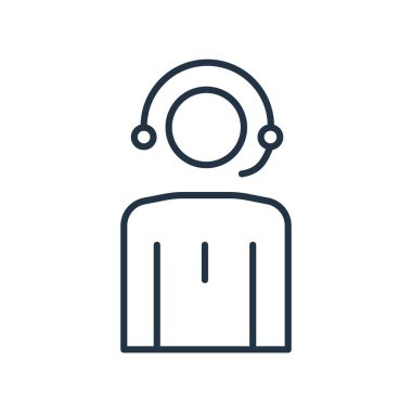 Beyaz arka plan üzerinde Telemarke izole telemarketer simge vektör