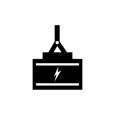 Web ve mobil uygulaması tasarımı, pil logo kavramı için beyaz arka plan üzerinde izole pil simgesi vektör