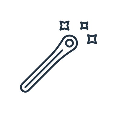 Beyaz arka plan üzerinde sihirli değnek izole sihirli değnek simge vektör 