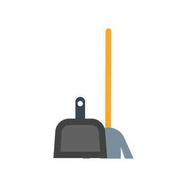 Süpürge simge vektör işareti ve beyaz arka plan üzerinde izole sembolü, 