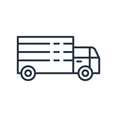 Beyaz arka plan üzerinde teslimat şeffaf işareti izole teslim simge vektör