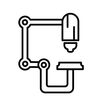 Beyaz arka plan üzerinde mikroskop izole mikroskop simge vektör 