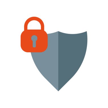 Koruma simge vektör işareti ve üzerinde beyaz backgro izole sembolü