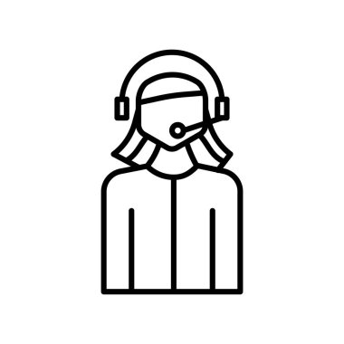 Beyaz arka plan üzerinde operatör işareti izole işleç simge vektör