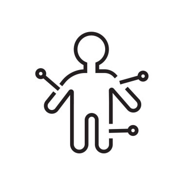 Vudu simge vektör işareti ve beyaz arka plan üzerinde izole sembolü