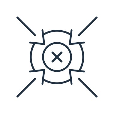 Beyaz arka plan üzerinde merkezi işareti izole merkezi simge vektör