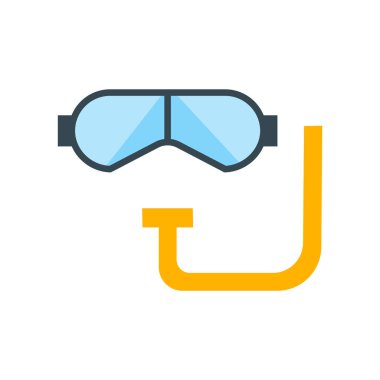 Şnorkel simge vektör işareti ve beyaz arka plan üzerinde izole sembolü