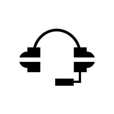 Kulaklık simge vektör işareti ve beyaz arka plan üzerinde izole sembolü