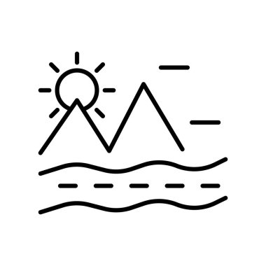 Beyaz arka plan, dua şeffaf işareti, ince bir çizgi üzerinde tasarım öğeleri anahat tarzı izole dua simge vektör