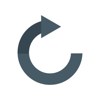 Geriye doğru simge vektör işareti ve beyaz arka plan üzerinde izole sembolü