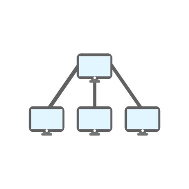 Hiyerarşik yapısı simge vektör işareti ve w izole sembolü