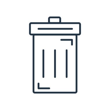 Beyaz arka plan üzerinde çöp kutusu işareti izole çöp kutusu simge vektör