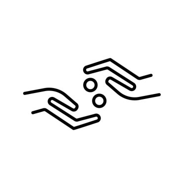 Beyaz arka plan, sadaka şeffaf işareti, ince bir çizgi üzerinde tasarım öğeleri anahat tarzı izole sadaka simge vektör