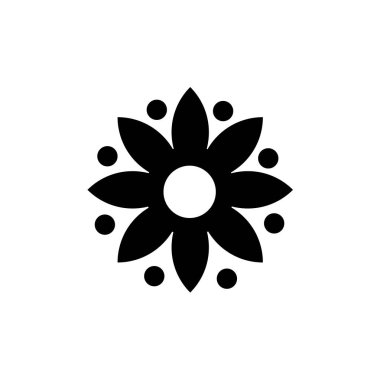 Sekiz yaprakları simge vektör işareti ve üzerinde izole sembolü ile çiçek