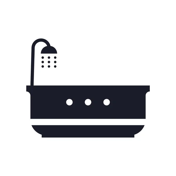 Знак вектора и символ ванны на белом фоне — стоковый вектор