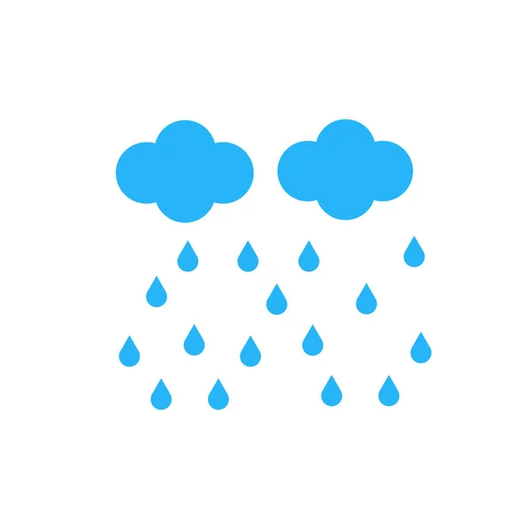 Βροχή εικονίδιο διάνυσμα σημάδι και σύμβολο που απομονώνονται σε λευκό φόντο — Διανυσματικό Αρχείο