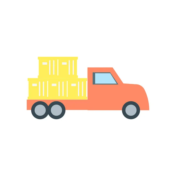 Levering Vrachtwagen Pictogram Vector Geïsoleerd Witte Achtergrond Voor Web Mobiele — Stockvector