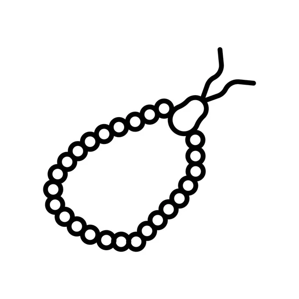 Perles Prière Icône Vecteur Isolé Sur Fond Blanc Perles Prière — Image vectorielle