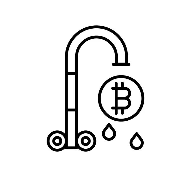 Elszigetelt Fehér Háttér Bitcoin Átlátszó Jel Vékony Design Elemek Vázlat — Stock Vector