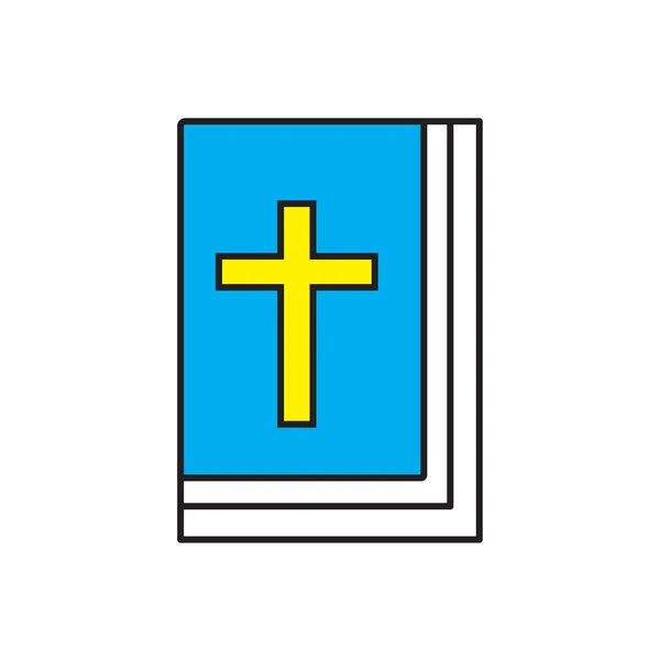 Web およびモバイル アプリの設計のための白い背景に分離された聖書アイコン — ストックベクタ