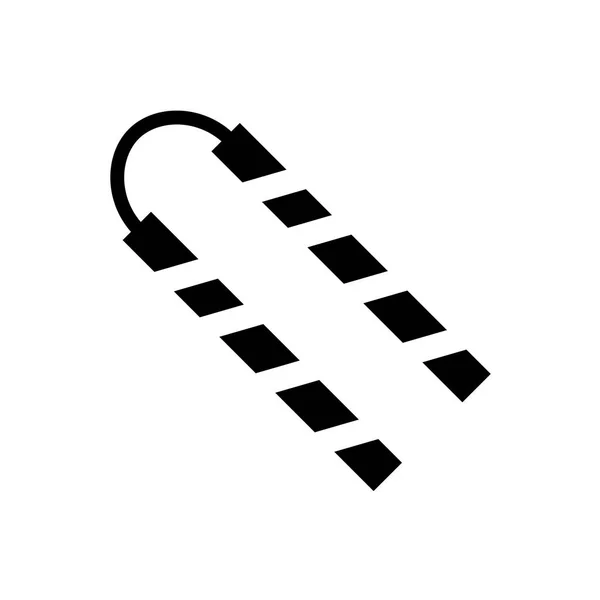 Icoana japoneză Nunchaku semn vectorial și simbol izolat pe alb — Vector de stoc