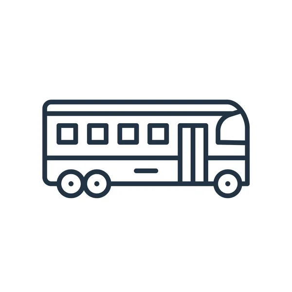 Buss Ikonen Vektor Isolerad Vit Bakgrund Buss Transparent Skylt — Stock vektor