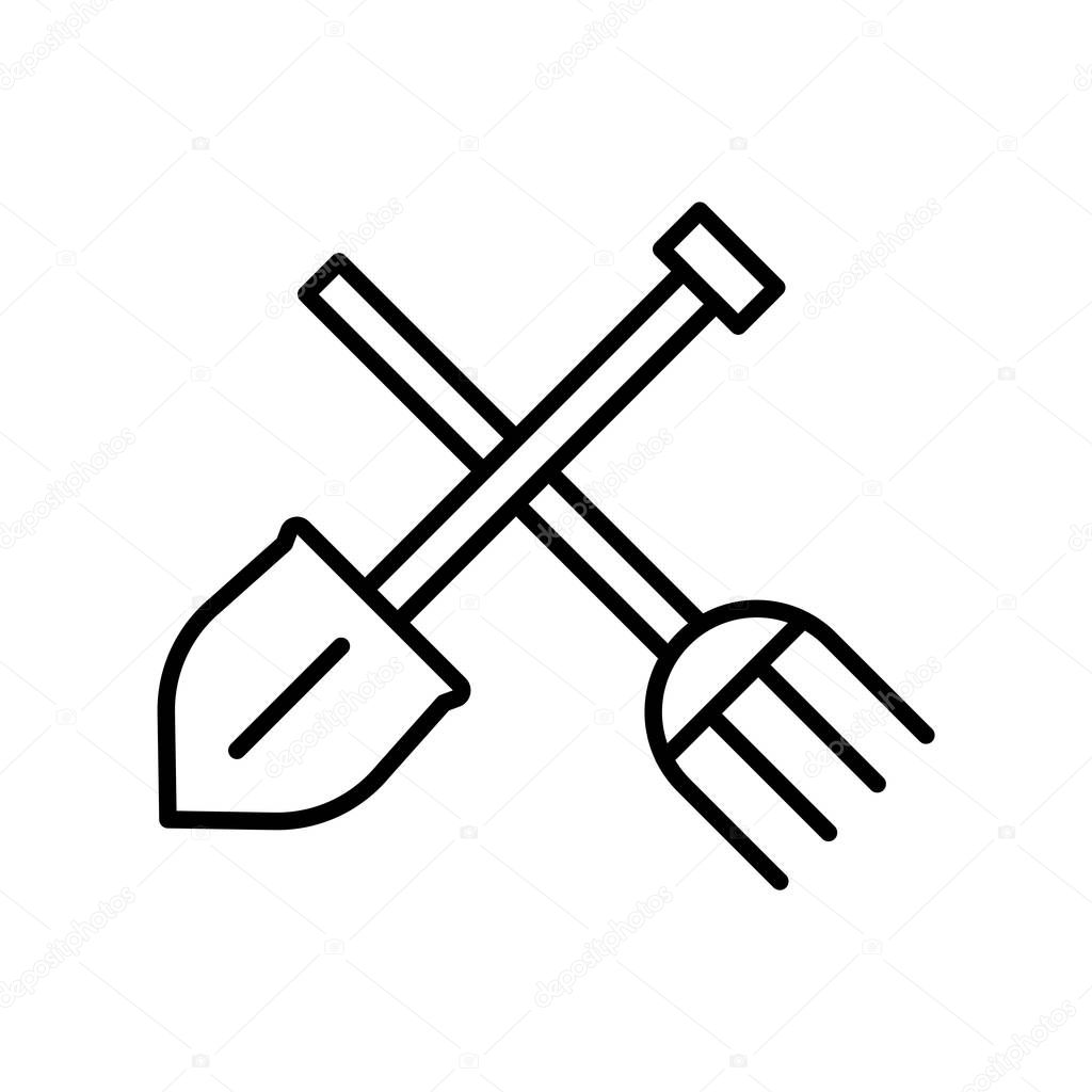 Gardening tools icon vector isolated on white background for your web and mobile app design, Gardening tools logo concept