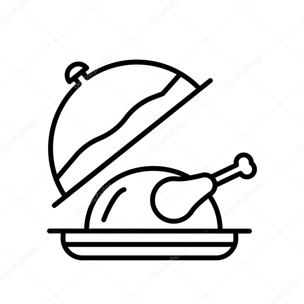 Chicken icon vector isolated on white background, Chicken transparent sign , thin line design elements in outline style