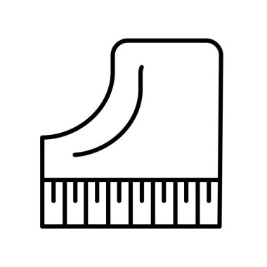 Piyano simge vektör işareti ve beyaz arka plan üzerinde izole sembolü, 