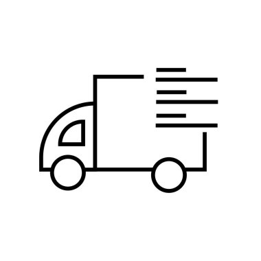 Kamyon simge vektör web ve mobil uygulaması tasarımı, kamyon logosu kavramı için izole üzerinde beyaz arka plan