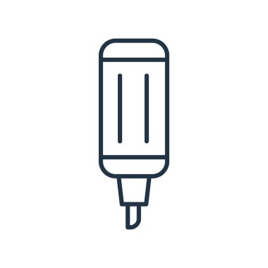 Beyaz arka plan üzerinde tebeşir işareti izole kalem simge vektör