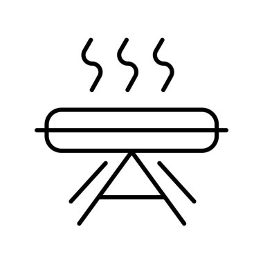 Beyaz arka plan, yemek şeffaf işareti, ince bir çizgi üzerinde tasarım öğeleri anahat tarzı izole yemek simge vektör