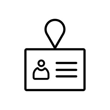 Web ve mobil uygulaması tasarım için beyaz arka plan üzerinde izole kimlik kartı simgesi