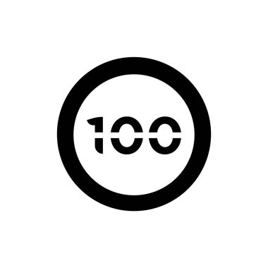 Hız sınırı 100 simge vektör web ve mobil uygulaması tasarımı, hız sınırı 100 logo kavramı için izole üzerinde beyaz arka plan