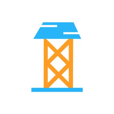 Güç Kulesi simge vektör işareti ve üzerinde beyaz backgr izole sembolü