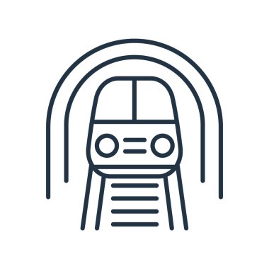 Beyaz arka plan üzerinde Metro şeffaf işareti izole Metro simge vektör