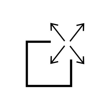 Simge vektör işareti ve beyaz arka plan üzerinde izole sembolü genişletin,