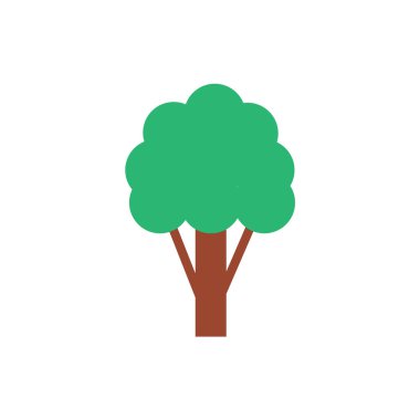 Ağaç simge vektör işareti ve beyaz arka plan üzerinde izole sembolü