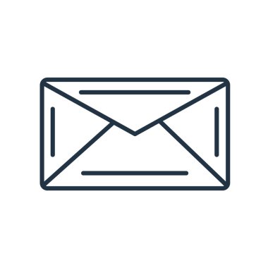 Beyaz arka plan üzerinde posta işareti izole posta simge vektör