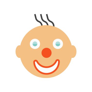 Palyaço gülümseme simge vektör işareti ve üzerinde beyaz backgr izole sembolü