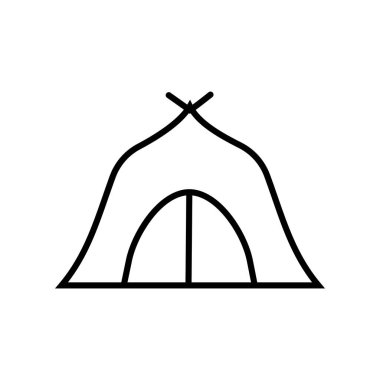 Kamp çadır simge vektör web ve mobil uygulaması tasarımı, kamp çadır logo kavramı için izole üzerinde beyaz arka plan